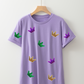 Wisteria Mardi Gras Crown Patched Graphic T Shirt
