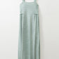 Green Stripe Shirred Frilled High Waist Sleeveless Loose Fit Maxi Dress