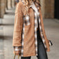 Plaid Print Pocket Design Long Sleeve Buttoned Teddy Coat Outfit