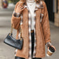 Plaid Print Pocket Design Long Sleeve Buttoned Teddy Coat Outfit