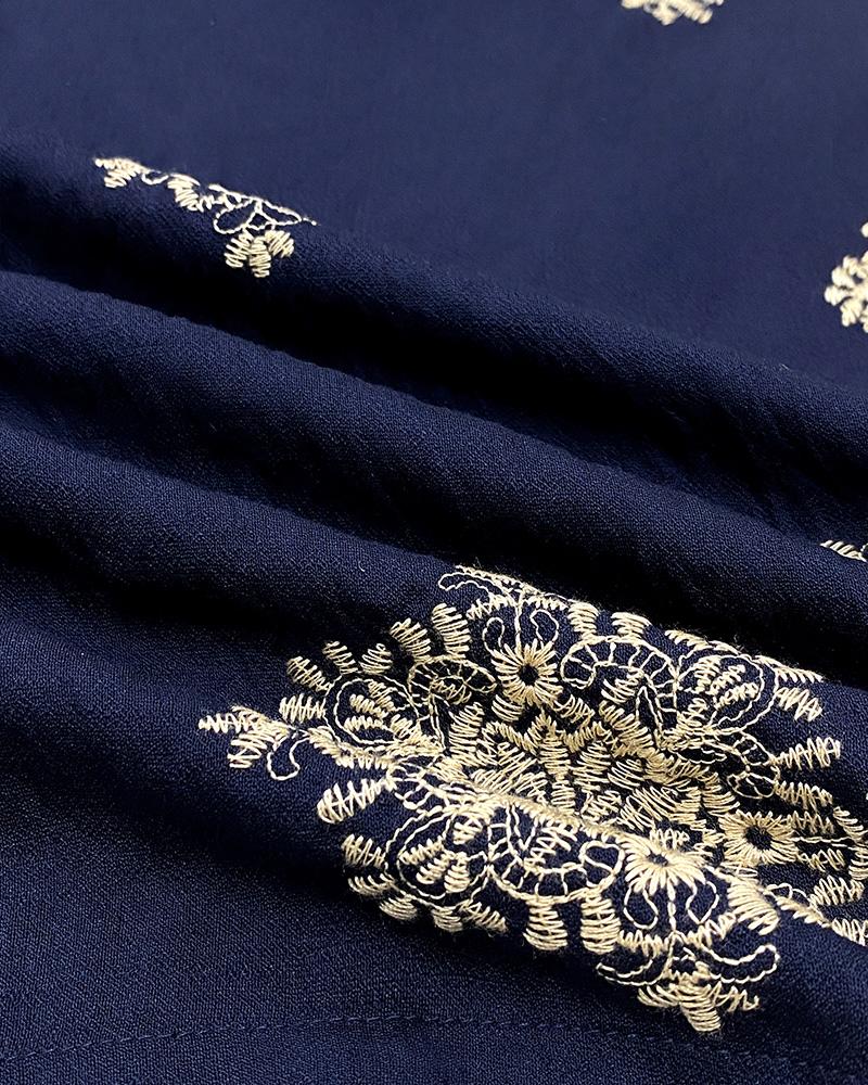 2 Piece Geometric Embroidery Spaghetti Strap Tassel Design Square Neck Top Casual Shorts Set