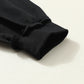 Black Drop Shoulder Henley Buttons Sweatshirt