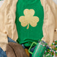Bright Green Glitter Clover Printed St Patricks Day T Shirt