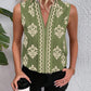 Floral Print V Neck Sleeveless Blouse Casual Slim Fit Business Top