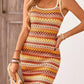 Striped Square Neck Sleeveless Sundress Casual Tank Bodycon Mini Beach Boho Dress