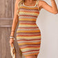 Striped Square Neck Sleeveless Sundress Casual Tank Bodycon Mini Beach Boho Dress