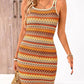 Striped Square Neck Sleeveless Sundress Casual Tank Bodycon Mini Beach Boho Dress