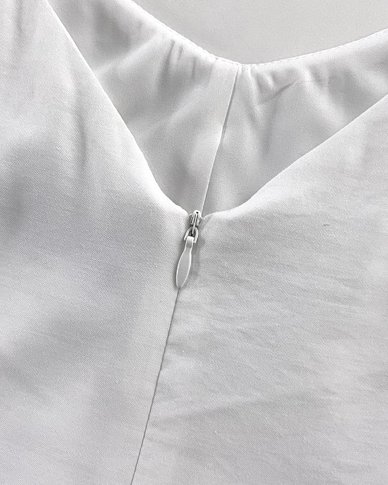 Plain Adjustable Strap Wide Leg Jumpsuit Casual Loose Fit Romper