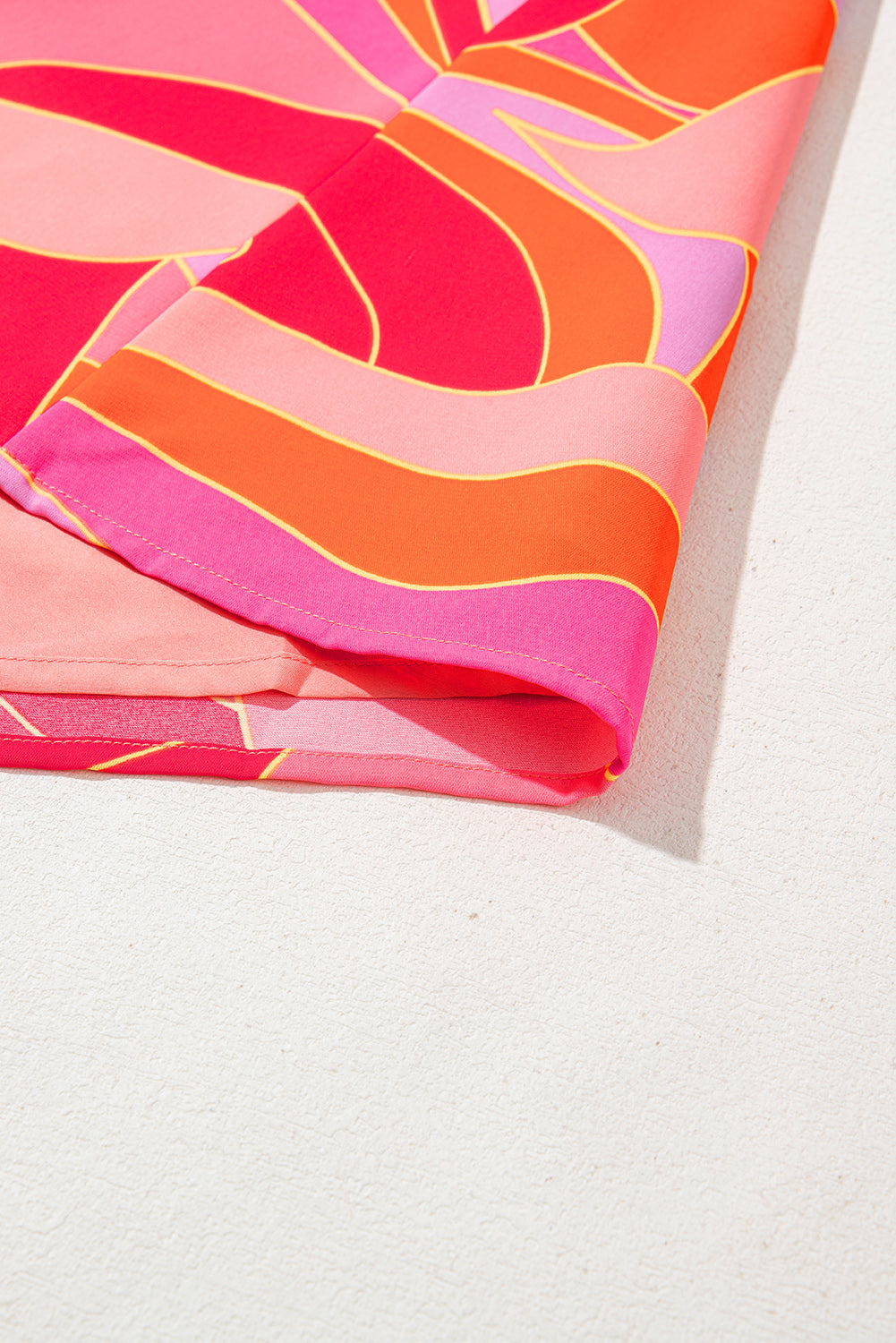 Rose Abstract Floral Print Sleeveless Shift Mini Dress