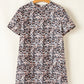 Brown Leopard Print Crew Neck Shift Short T Shirt Dress
