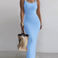 Spaghetti Strap U Neck Casual Maxi Dresses Slim Fit Cami Dress Party Club Bodycon Dress