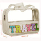 Parchment TRAVEL Chenille Letter Clear PVC Makeup Bag
