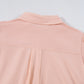 Delicacy Solid Color Flounce Hem Buttoned Turn Down Collar Dress