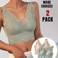 2 Pack Lace Scallop Trim V Neck Crop Tank Top