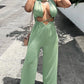 Lace up Cutout Wide Leg Jumpsuit