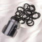 Black 50pcs/box Solid Simple High Elastic Hair Ties
