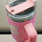 Pink Bow Knot Rhinestone Insulated Portable Cup 40oz
