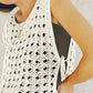 Round Neck Sleeveless Hollow out Crochet Sweater