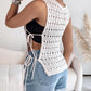 Round Neck Sleeveless Hollow out Crochet Sweater