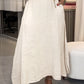2 Pieces Outfit Sleeveless Linen Tank Top and Casual A Line Slit Midi Skirt Set