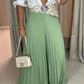 2 Pieces Outfit Cold Shoulder Tied Detail Shirred Top and Elastic waist Fold Wide Leg Pants Set