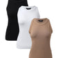 3 Pack O Neck Knit Thick Strap Racerback Tank Tops