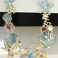 Light Blue Seashell Starfish Pearl Decor Alloy Adjustable Necklace