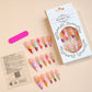 Bonbon Flower Print Almond Long Fake Nail