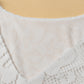 White Lace Crochet Hollowed Scallop Hem V Neck Blouse