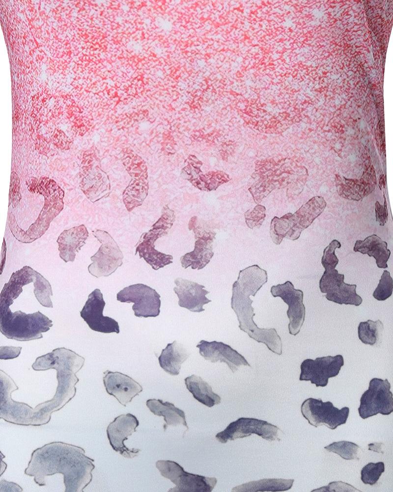 Striped Colorblock Print Contrast Binding Bodycon Dress