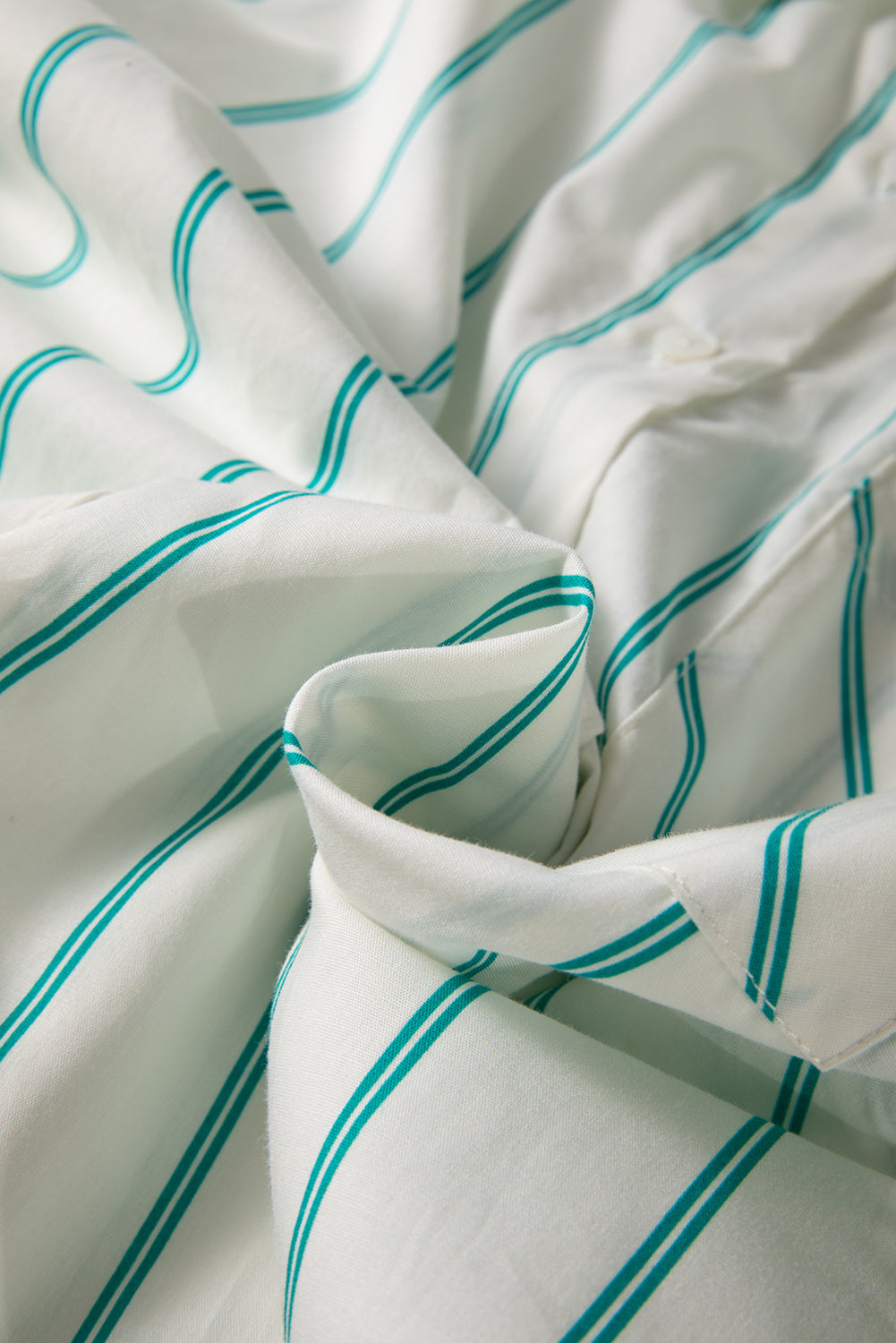 Mint Green St Patricks Striped Wide Short Sleeve Shift Mini Shirt Dress