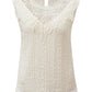 Apricot Guipure Lace Crochet Keyhole Back Tank Top
