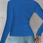 U Neck Long Sleeve Ribbed Tops Fleece Lined Basic Layering Soft Thermal Tee