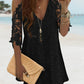V Neck Cold Shoulder Sleeveless Lace Hem Straight Dress Vacation Dress