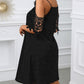 V Neck Cold Shoulder Sleeveless Lace Hem Straight Dress Vacation Dress
