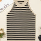 Black Stripe Crew Neck Slim Fit Sweater Vest