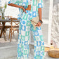 Sky Blue Shell Print Half Sleeve Shirt and Pants Set