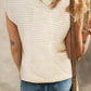 White Flower Crochet Round Neck Knitted Top