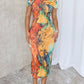 Tie Dye Print Off Shoulder Bodycon Dress
