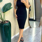 Sleeveless Side Slit Knit Bodycon Dress Slim Fit Sweater Dress