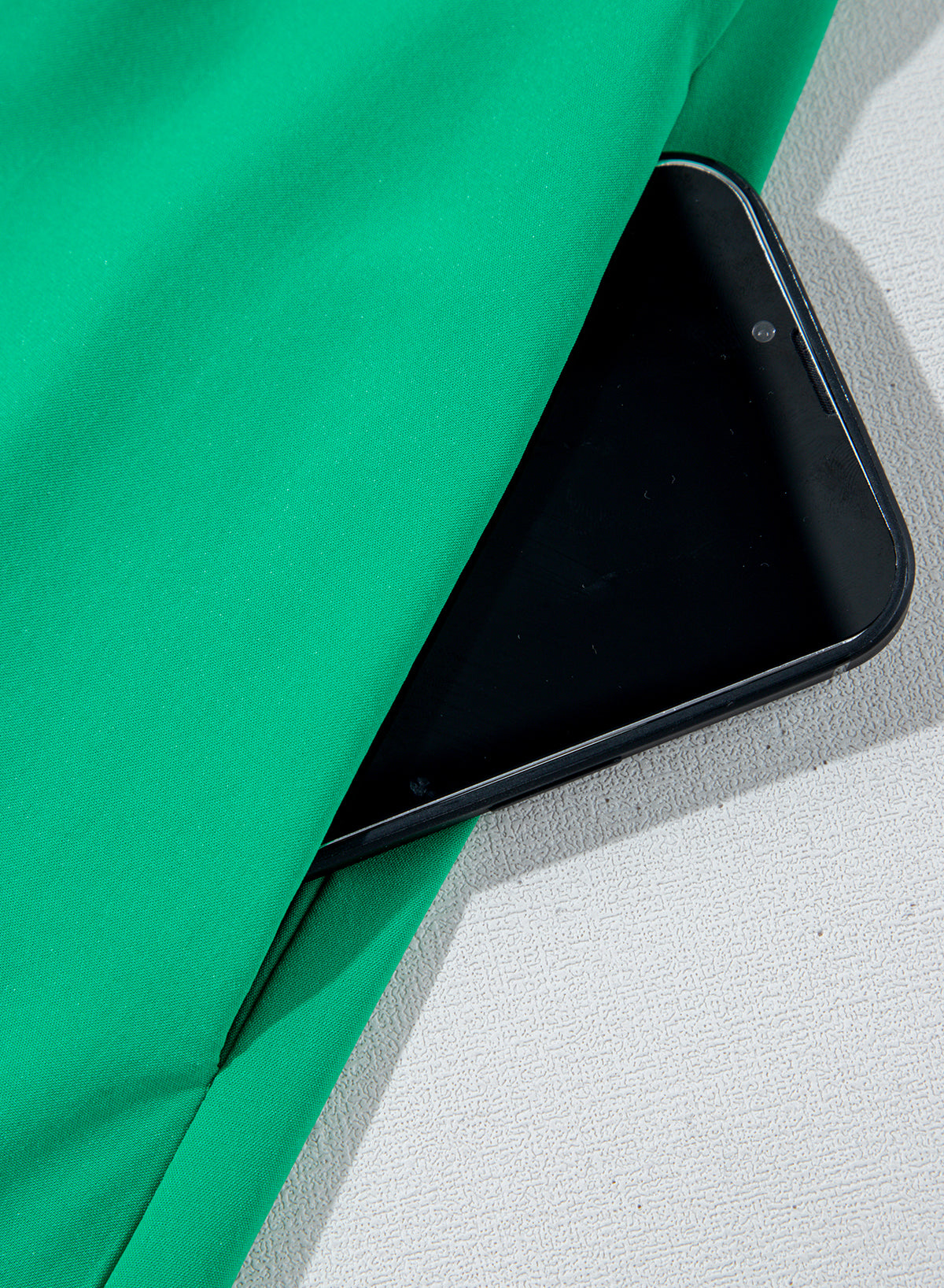 Bright Green Ruched Front Puff Sleeve Plus Size Long Dress