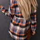 Multicolor Plaid Button Down Ruffled Shirt Jacket