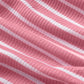 Pink Stripe Contrast Round Neck Sleeveless Slim Top