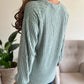 Long Sleeve Casual Crew Neck Dressy Sweatshirt Lace Patchwork Button Decor Pullover Top