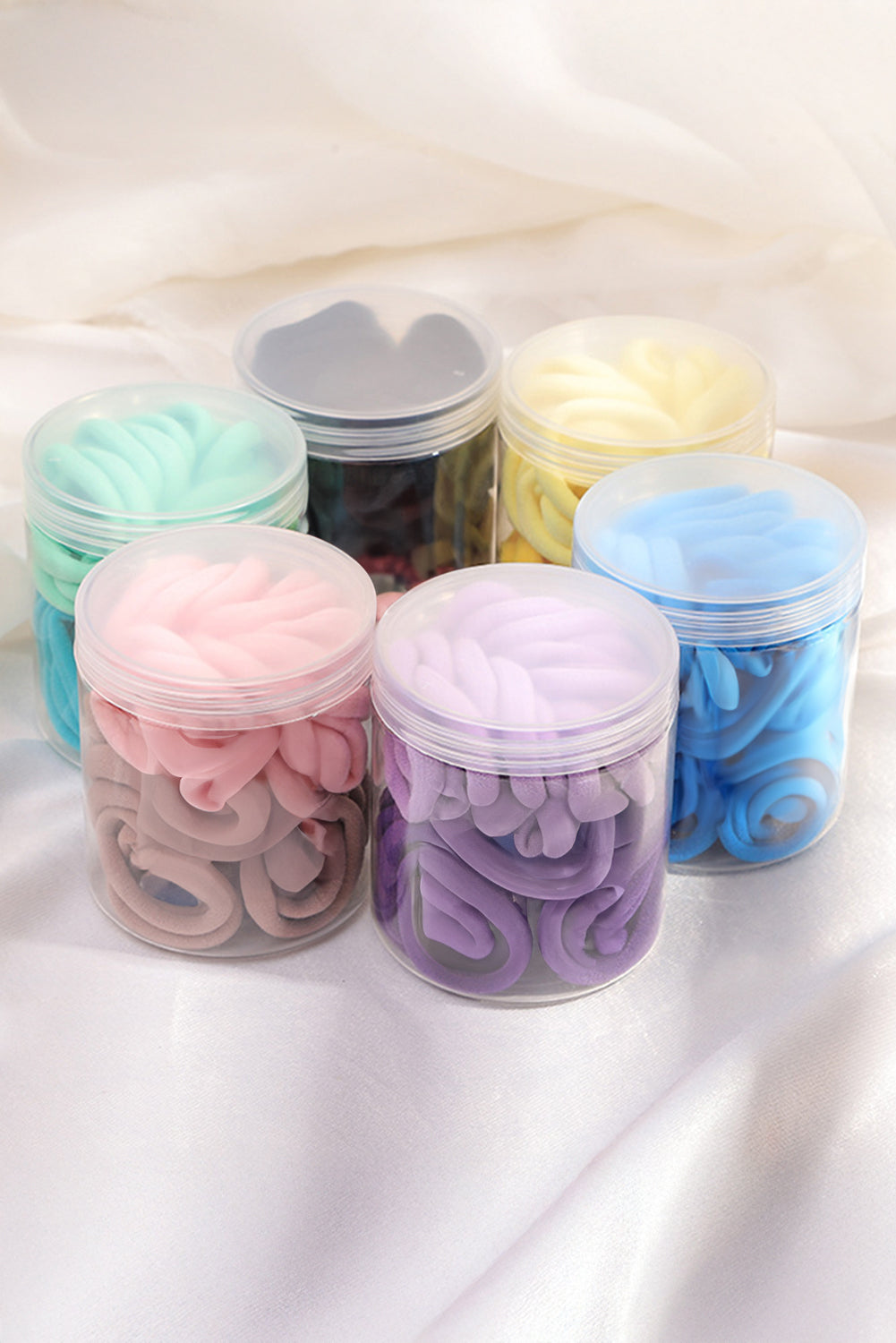 Black 50pcs/box Solid Simple High Elastic Hair Ties