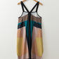 Brown Retro Geometric Printed Y Back Sleeveless Dress