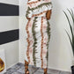 Tie Dye Print Draped Skew Neck Casual Dress