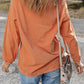 Orange Ribbed Corded Oversized Sweatshirt