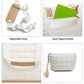 White Quilted Patchwork Large Tote Bag and Clutch 2pcs Set