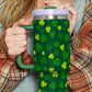 Dark Green St. Patricks Shamrock Print Handle Vacuum Cup 1200ml